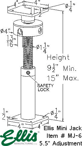 Mini Jack Post, Floor leveling screw jack, lolly column