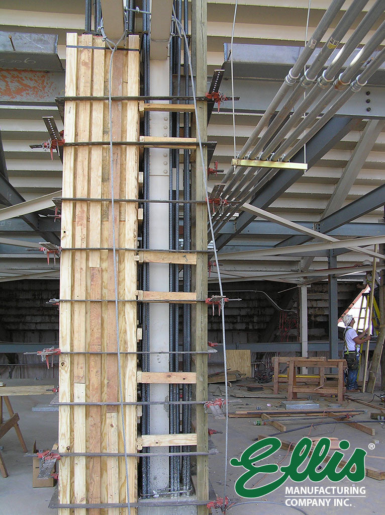 Column Forms Encase Steel I-Beams