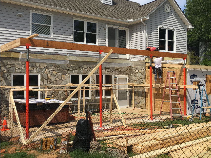 Ellis HD Steel Shores Supporting Second Story Addition. 