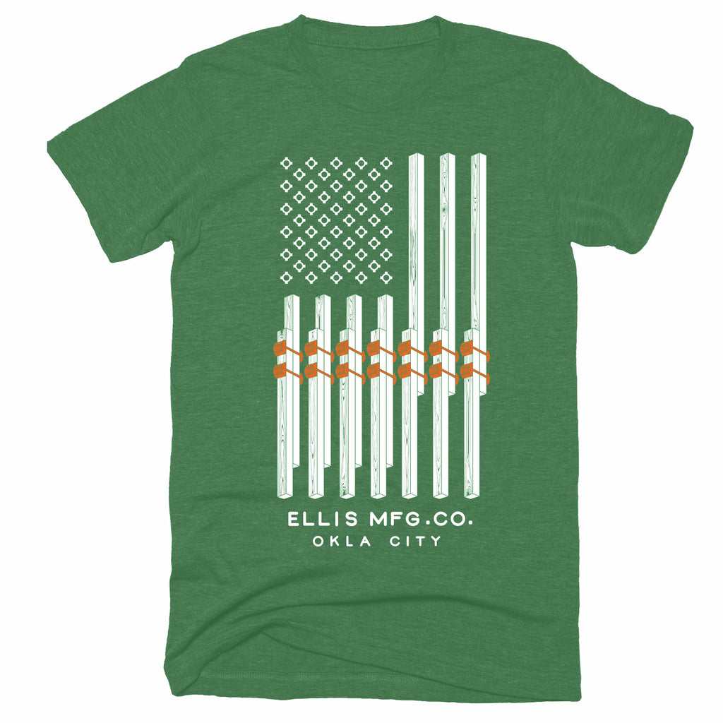 Ellis MFG Co Flag T-Shirt Green