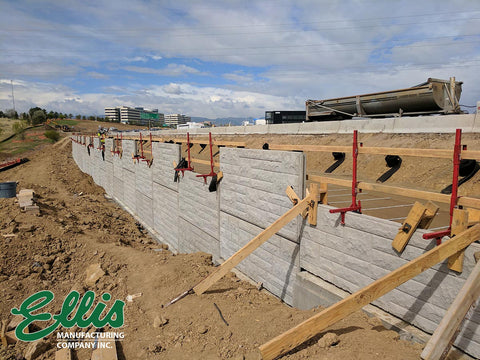 Ellis Manufacturing Co Parapet Guardrails on top of retaining wall